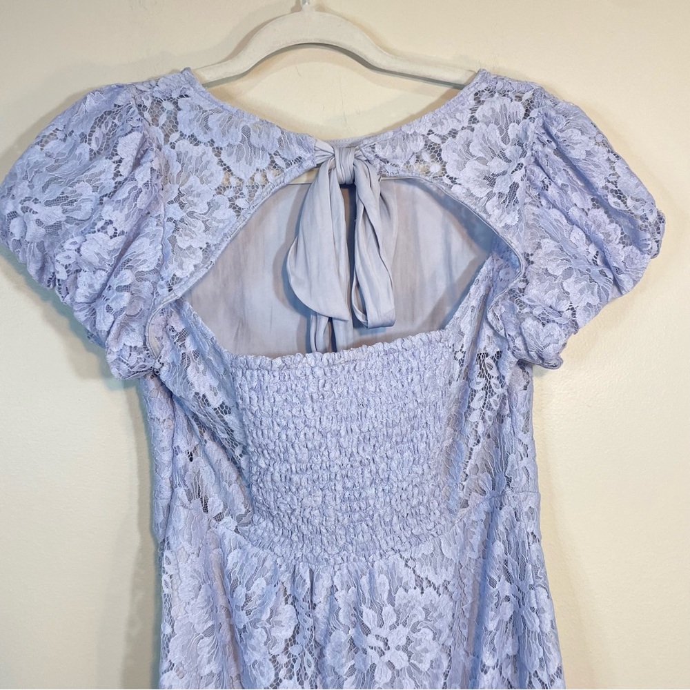 NWT Free People Hailee Lace A-line Mini Blue Floral Dress Size Small Retail $168 - Picture 5 of 12